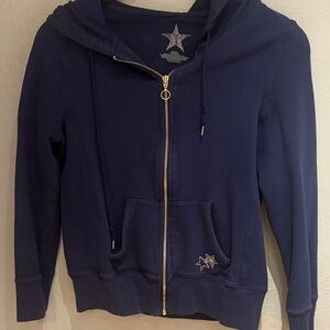 Victoria secret Navy Blue Zip-Up Hoodie with Star Detail